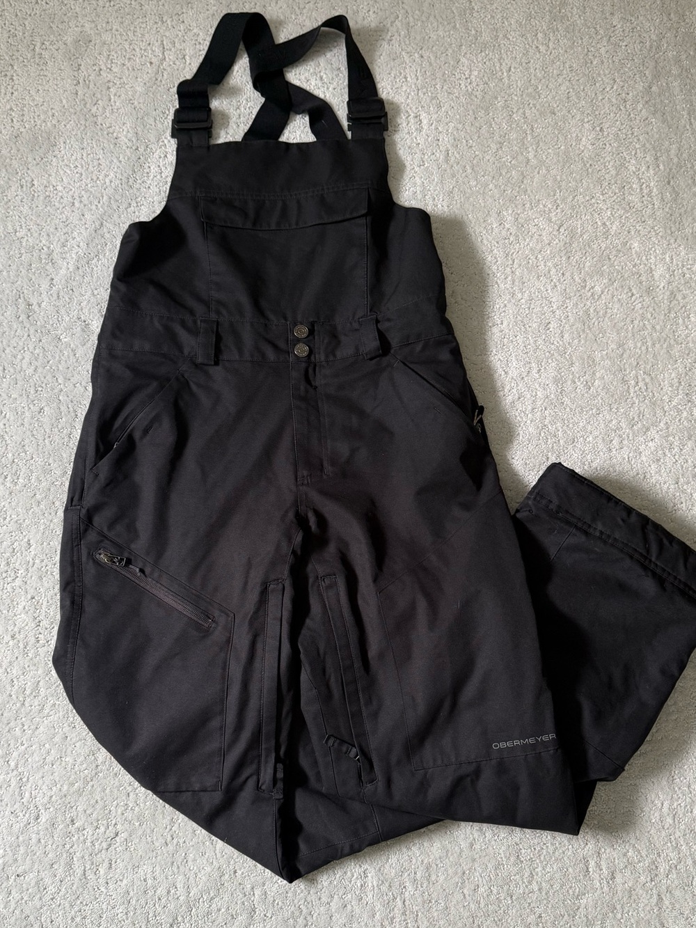 Obermeyer Boys Connor Bibb Ski Pants size Teen XL (18) Black